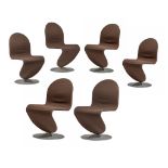 A set of six S-model chairs by Verner Panton, H 87 - W 50 cm