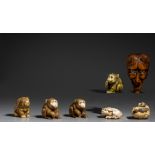 A collection of seven Japanese netsuke (+)