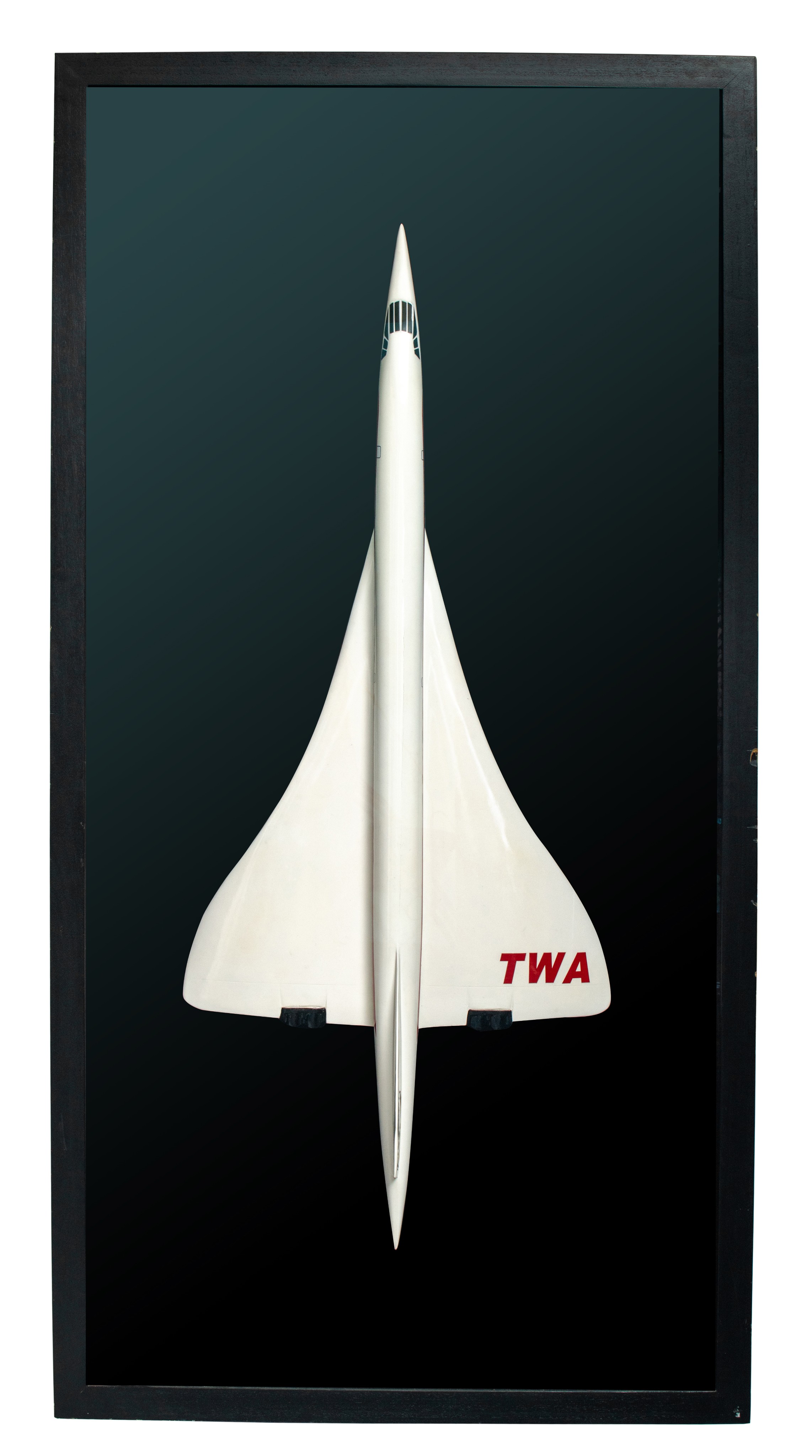 A vintage TWA Concorde model, H ca. 170 cm