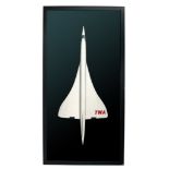 A vintage TWA Concorde model, H ca. 170 cm