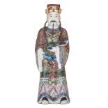 A Chinese famille rose figure of Lu Xing, 20thC, H 66 cm