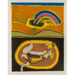 Corneille (1922-2010), Bird and woman under the rainbow, colour lithograph, Artist Proof, 66 x 50 cm