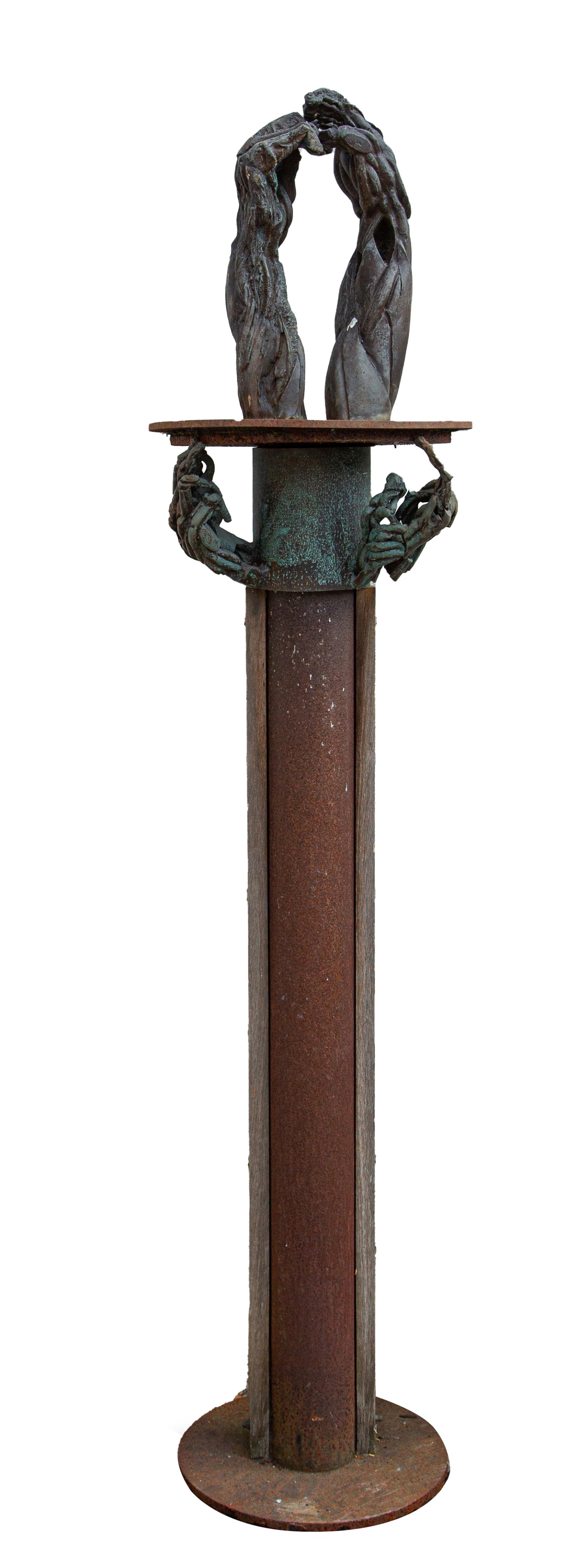 Anne Van Canneyt (1950), untitled garden sculpture, patinated bronze on a rust iron stand, H 200 cm - Bild 2 aus 5