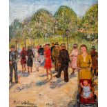Henri Victor Wolvens (1896-1977), pedestrians strolling along the Damme Canal, 1945, oil on canvas,