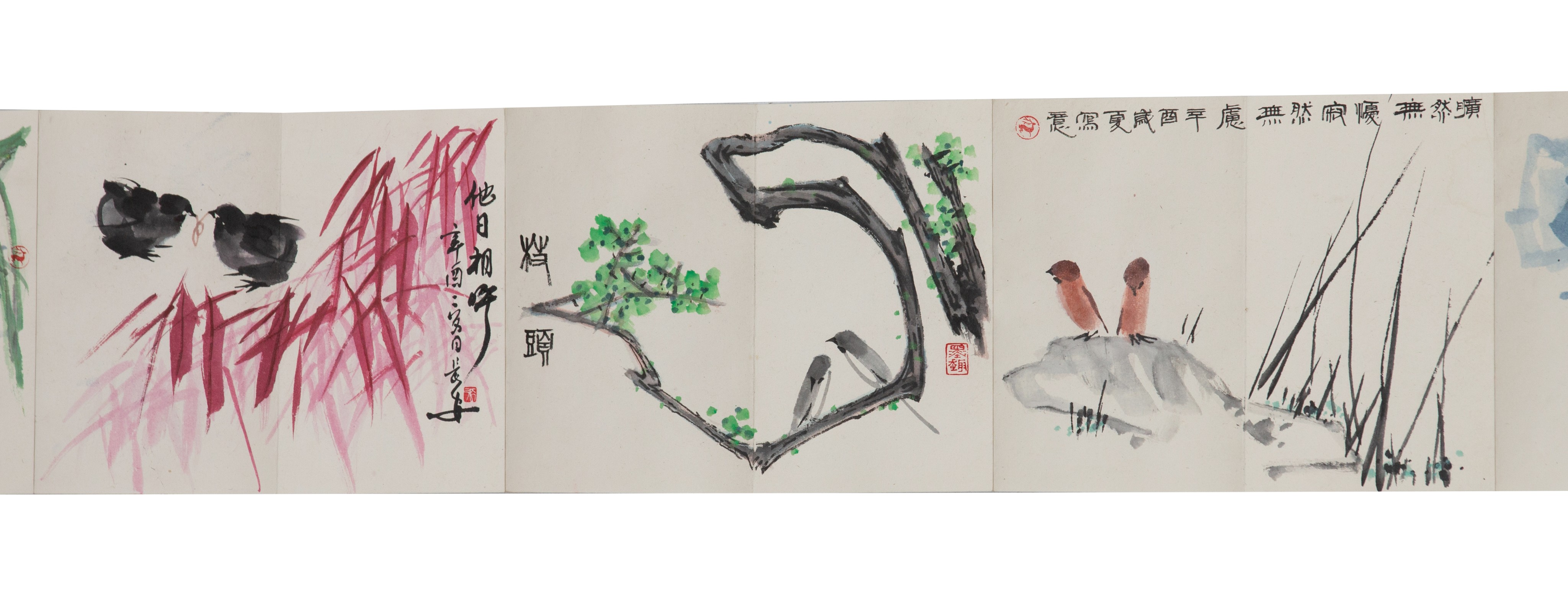An album of Chinese ink and colour on paper, in the form of an accordion booklet, after various arti - Image 8 of 12