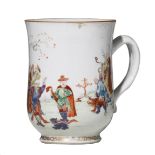 A Chinese famille rose 'Luohan' beaker cup, 18thC, H 15,8 cm