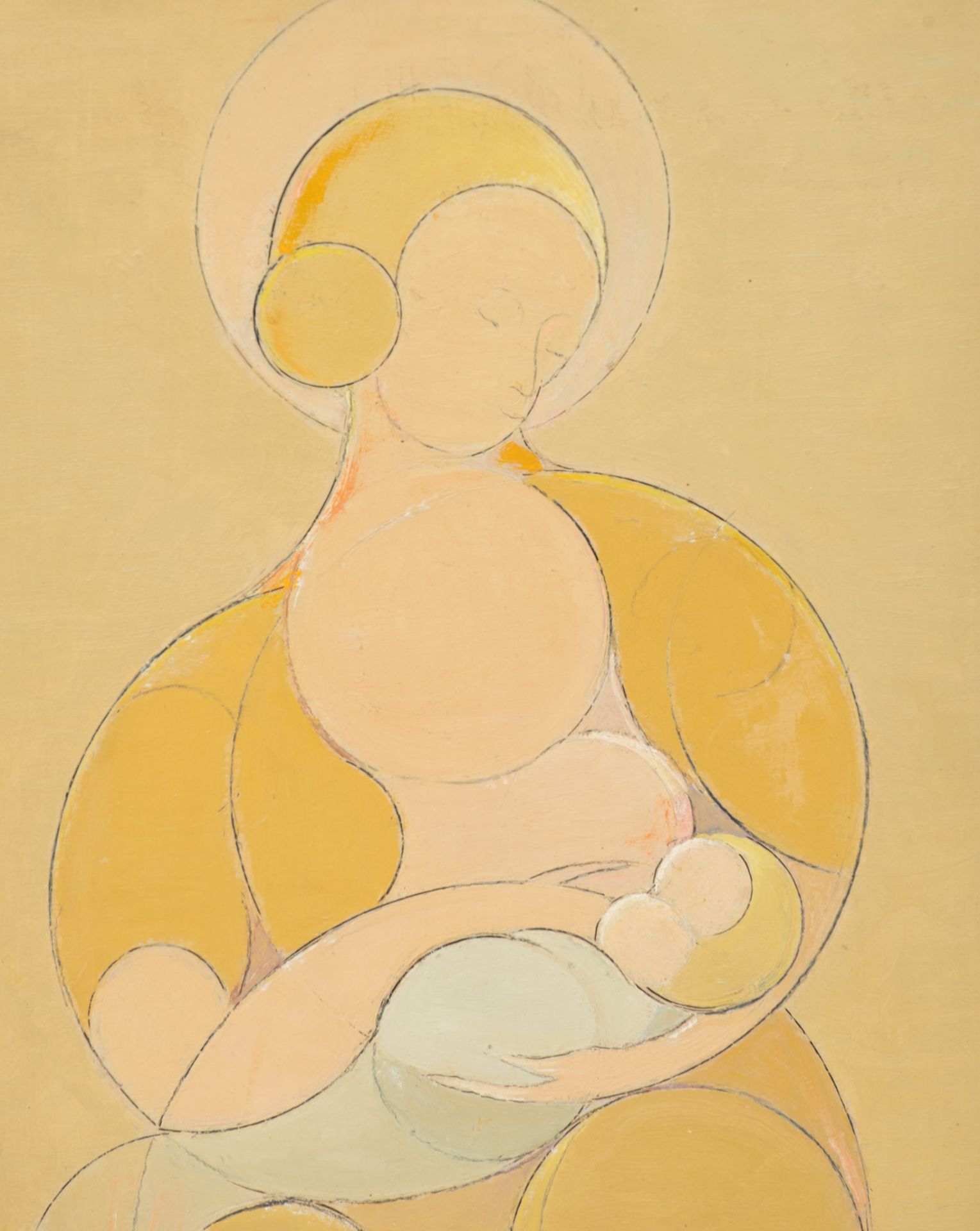 Felix De Boeck (1898-1995), Motherhood, oil on panel, 1930, 26 x 36 cm - Bild 6 aus 6