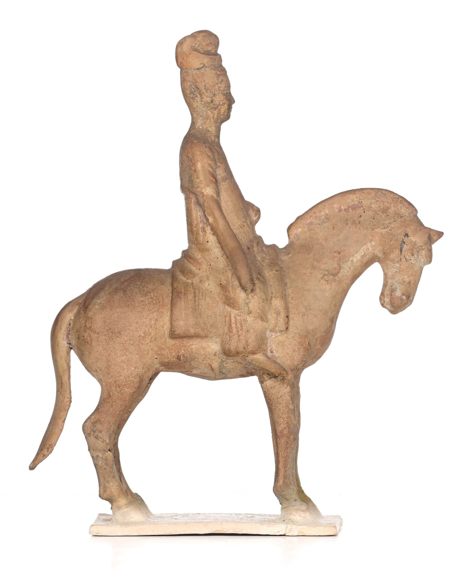 A collection of Chinese (straw-glazed) pottery horses, Sui/Tang-type, tallest H 32 - W 24 cm (3) - Image 12 of 29