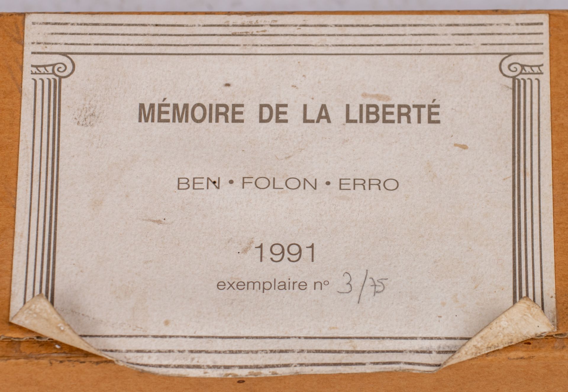 Ben - Folon - Erro, 'Memoire de la Liberte', 1991, No 3/75 - Image 14 of 14