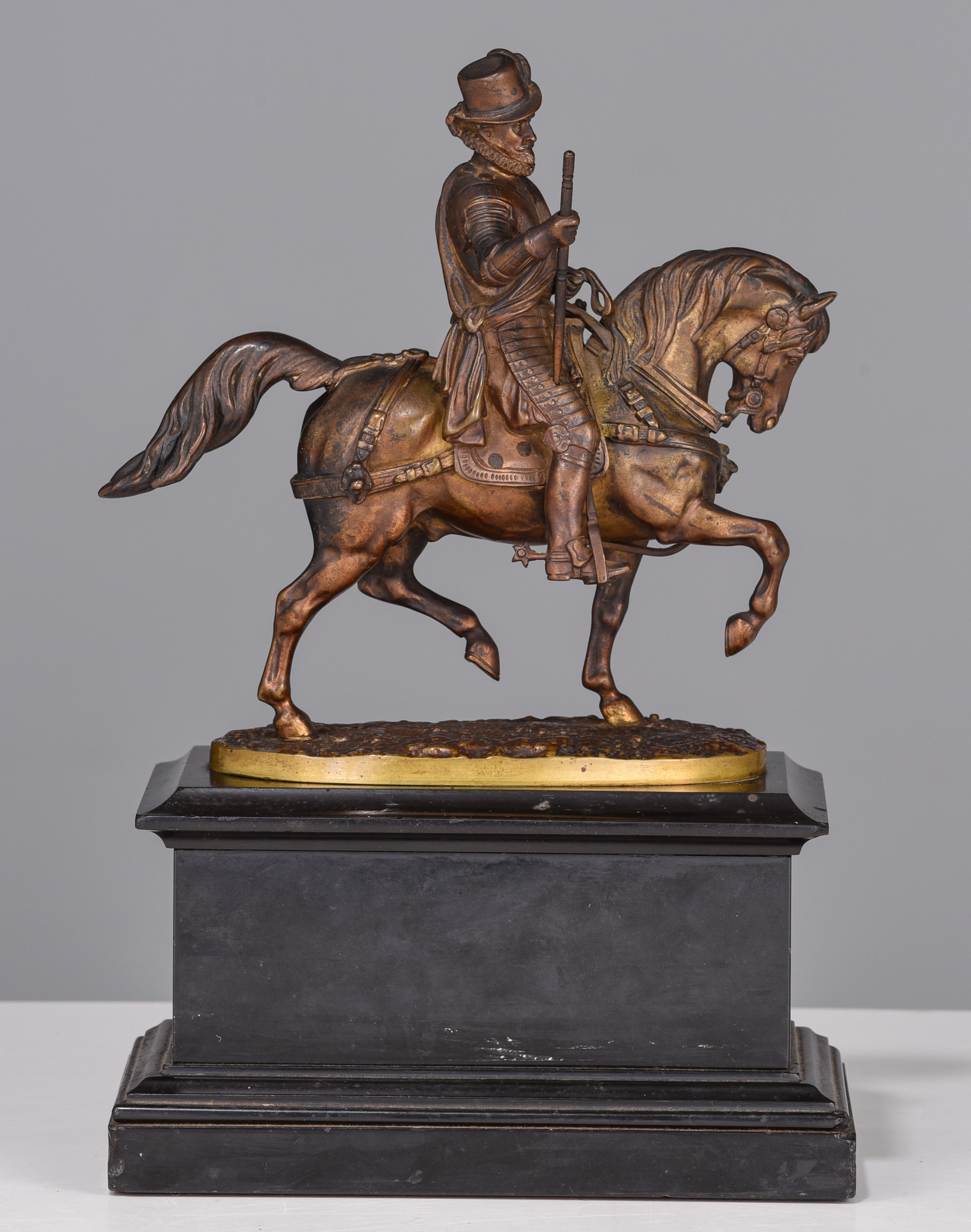 Alfred Emilien de Nieuwerkerke (1811-1892), William I Prince of Orange, patinated bronze, H 25,5 cm - Image 3 of 11