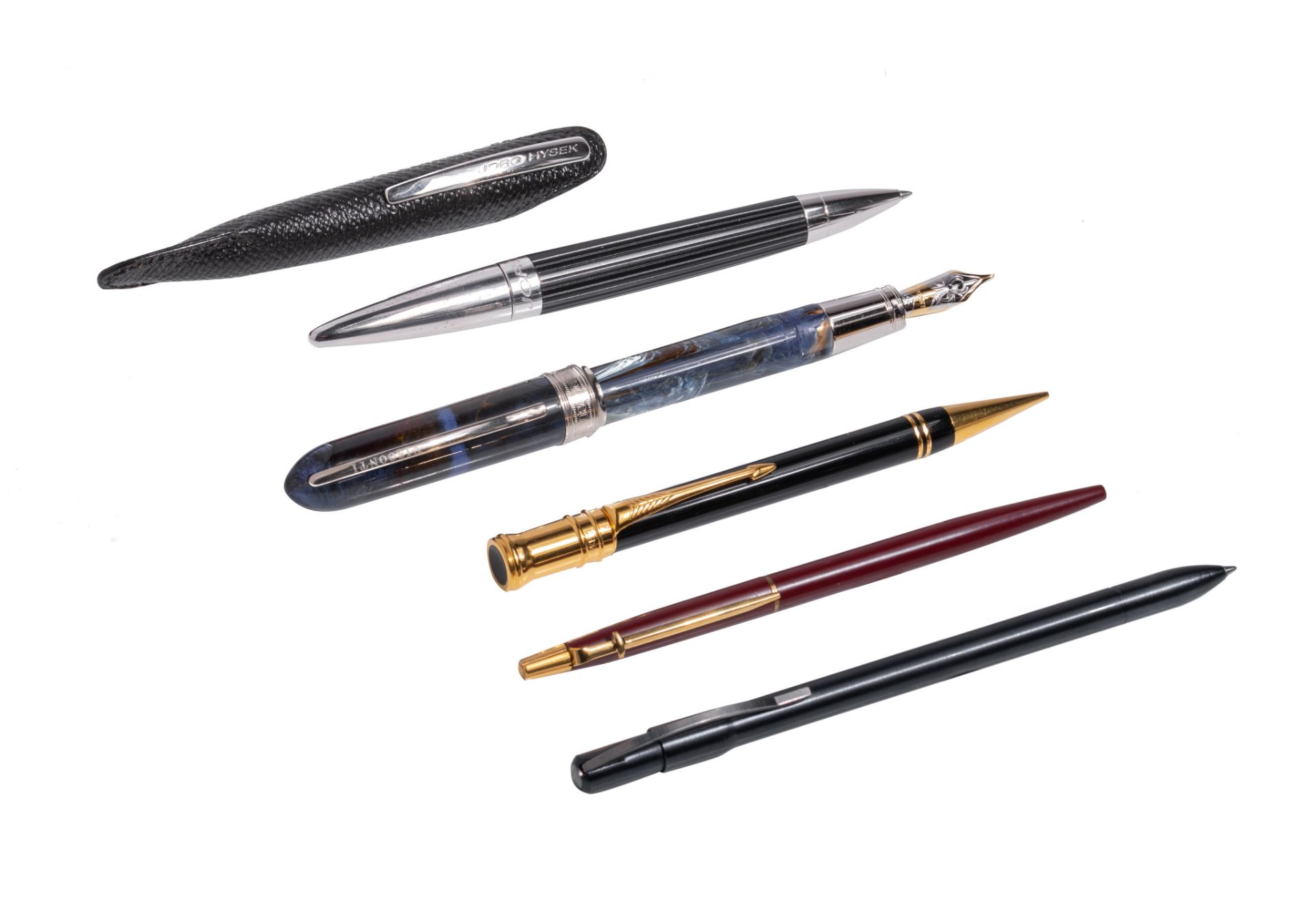 A Jorg Hysek rollerball/ballpoint and other writing equipment