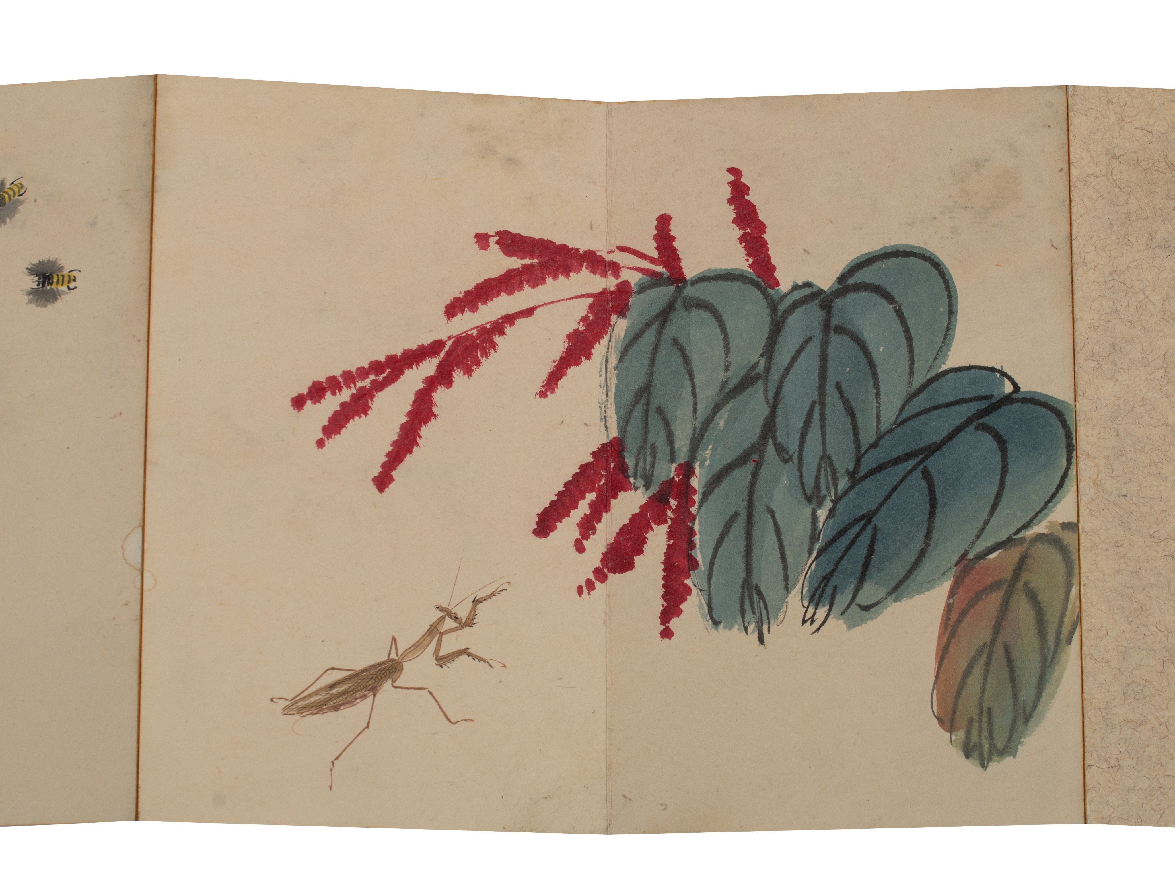 An album of Chinese ink and colour on paper after Qi Baishi, in the form of an accordion booklet, 16 - Bild 13 aus 18