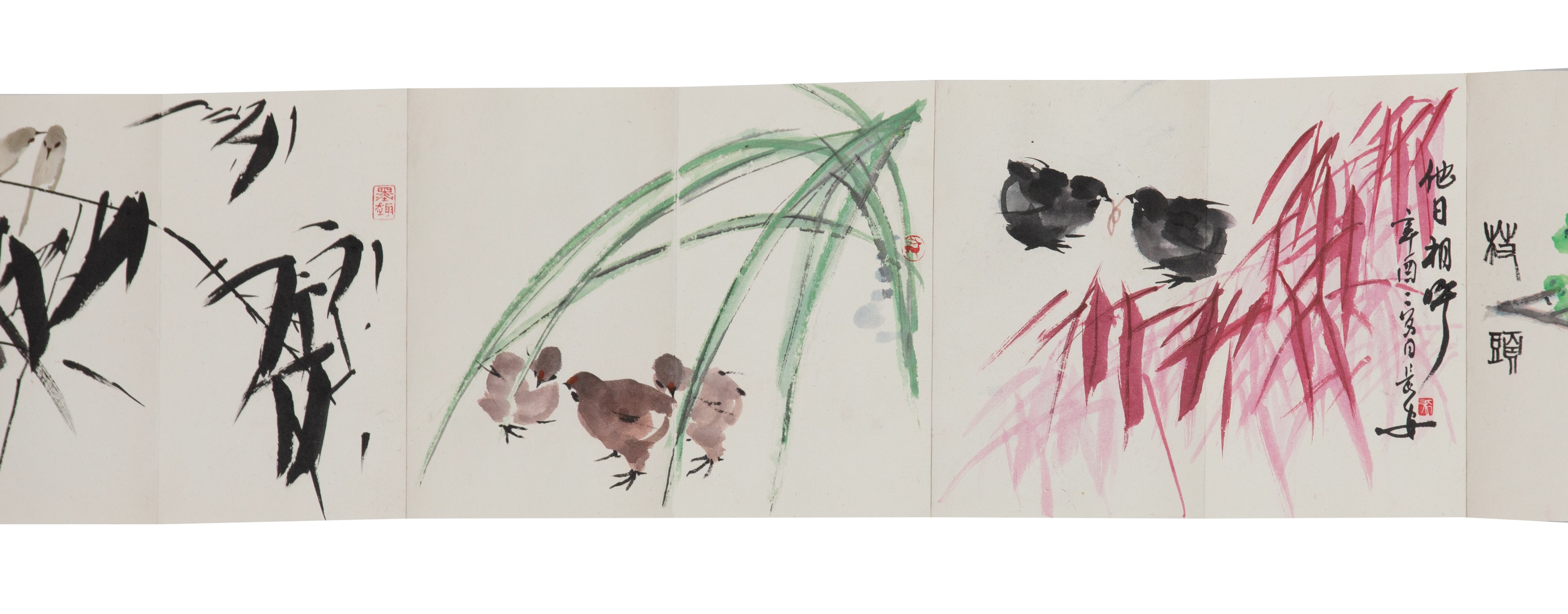 An album of Chinese ink and colour on paper, in the form of an accordion booklet, after various arti - Image 9 of 12