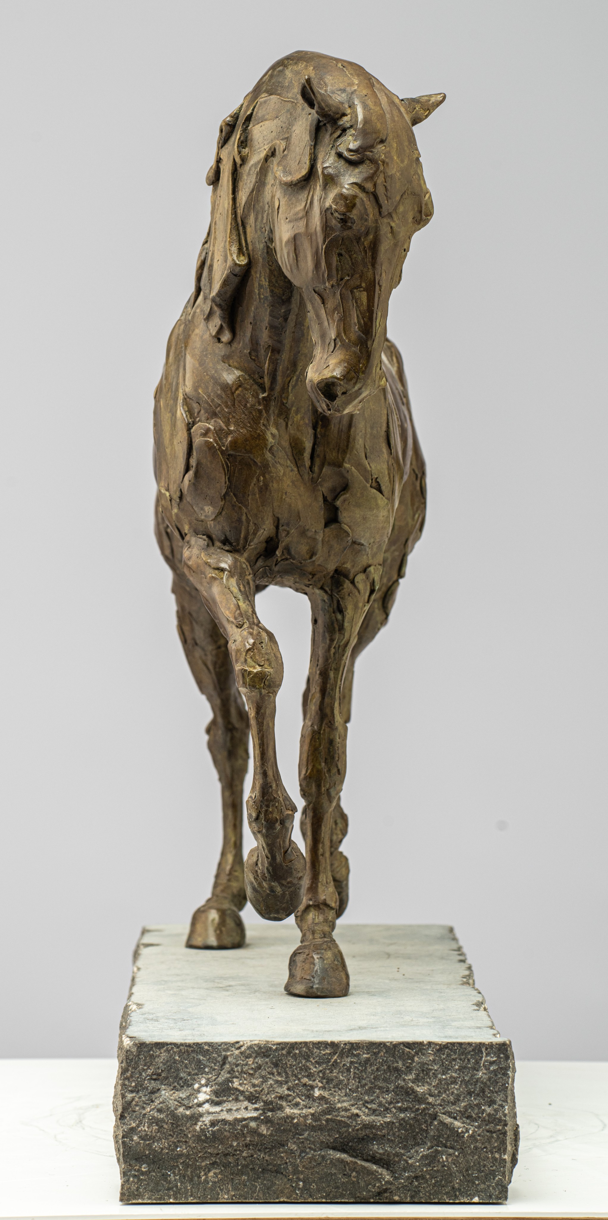 Catherine Thiry (1962), 'Lorenzo', patinated bronze on a Belgian bluestone base, No 3/8, H 53,5 - 62 - Image 4 of 10