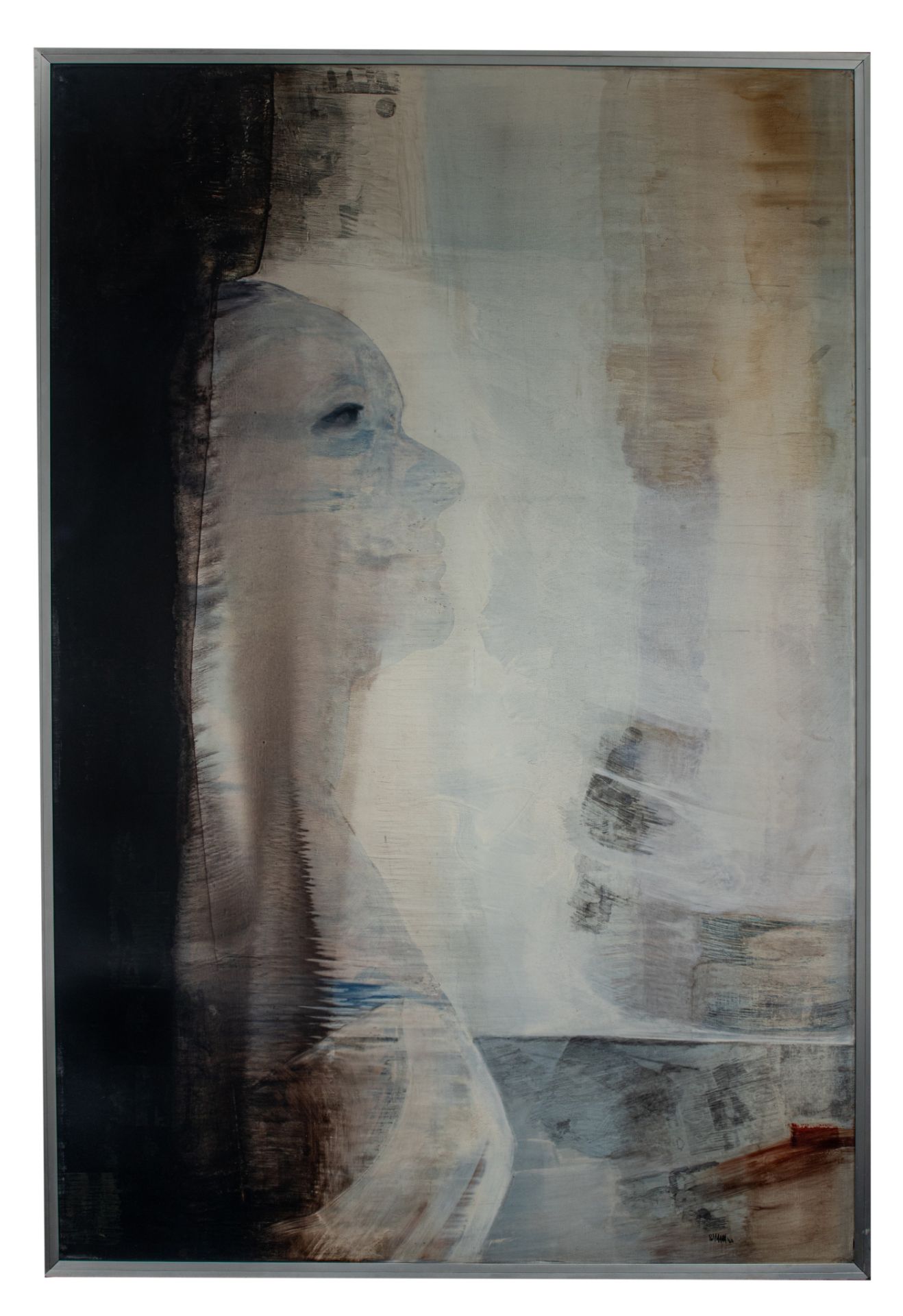 Pol Mara (1920-1998), Element of a Lady, grease pencil and oil on canvas, 1963, 135 x 200 cm - Image 2 of 6