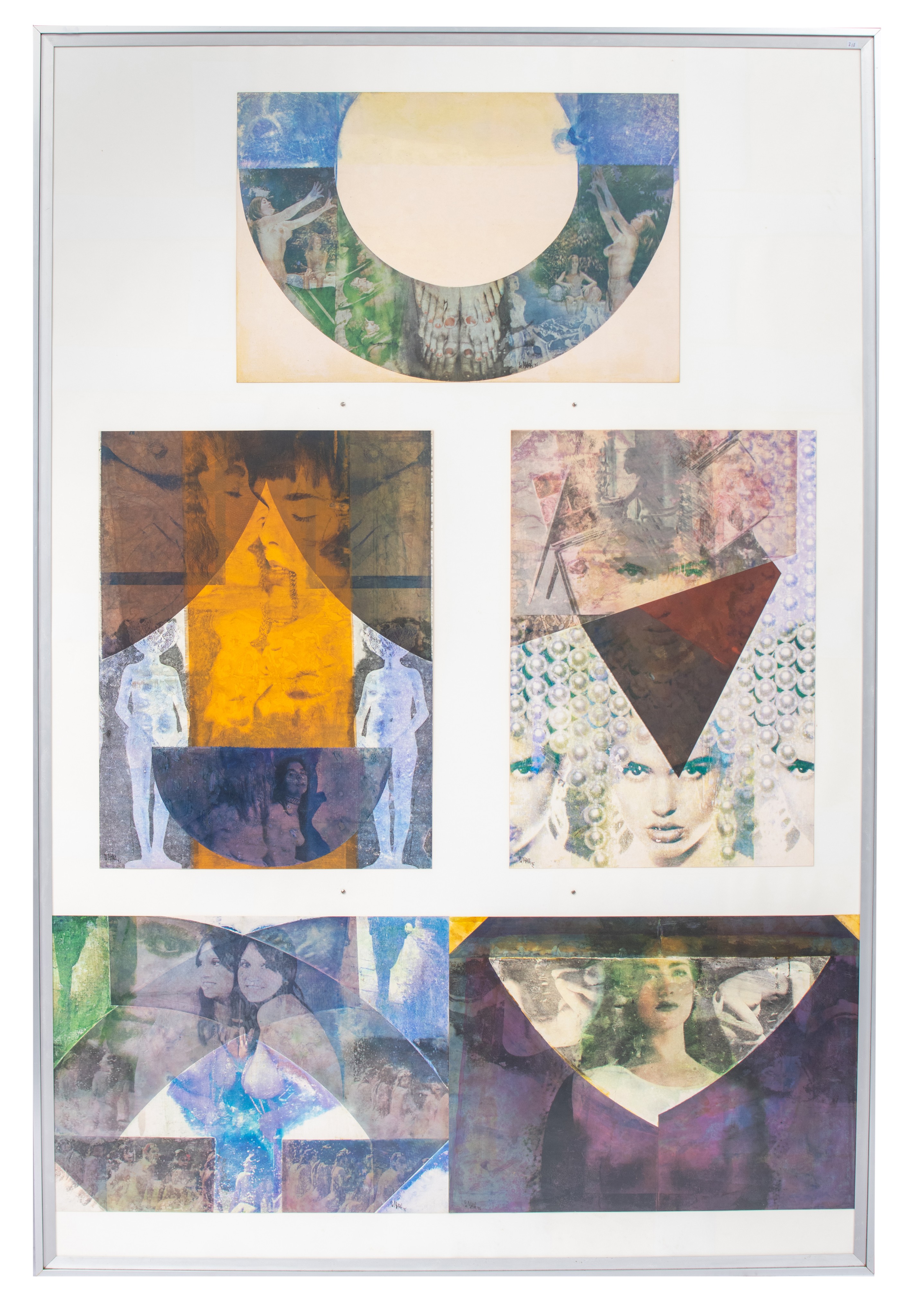 Pol Mara (1920-1998), Mandala, five watercolours on paper, 1995, 130 x 195 cm - Image 2 of 8