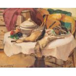 Medard Verbrugh (1886-1957), still life with poultry, oil on canvas, 80 x 100 cm