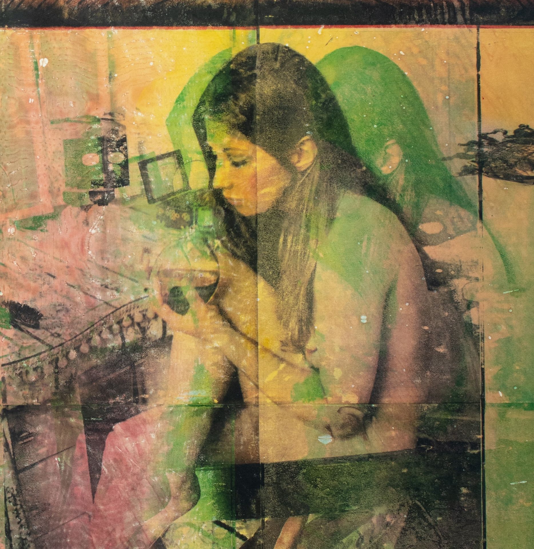 Pol Mara (1920-1998), Room service, mixed media on paper on panel, 1994, 95 x 129 cm - Bild 4 aus 6