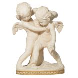 After Etienne Maurice Falconet (1716-1791), 'Bataille d'Amour', Carrara marble, H 70 - W 48 cm