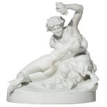 Clodion (1738-1814), Faun and Nymph, Sevres biscuit, H 31 cm