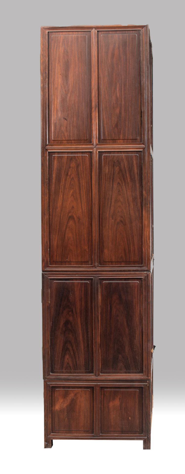 A Chinese hardwood compound cabinet, dingxianggui, Republic period, 118 x 60 cm - H 237 cm - Image 4 of 7