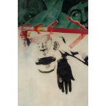 Pol Mara (1920-1998), Colin Maillard, grease pencil and oil on canvas, 1966, 135 x 200 cm