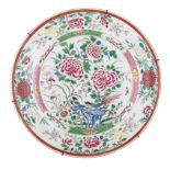 A fine Western copy of a Chinese famille rose charger, probably Samson, 19thC, dia 46 cm