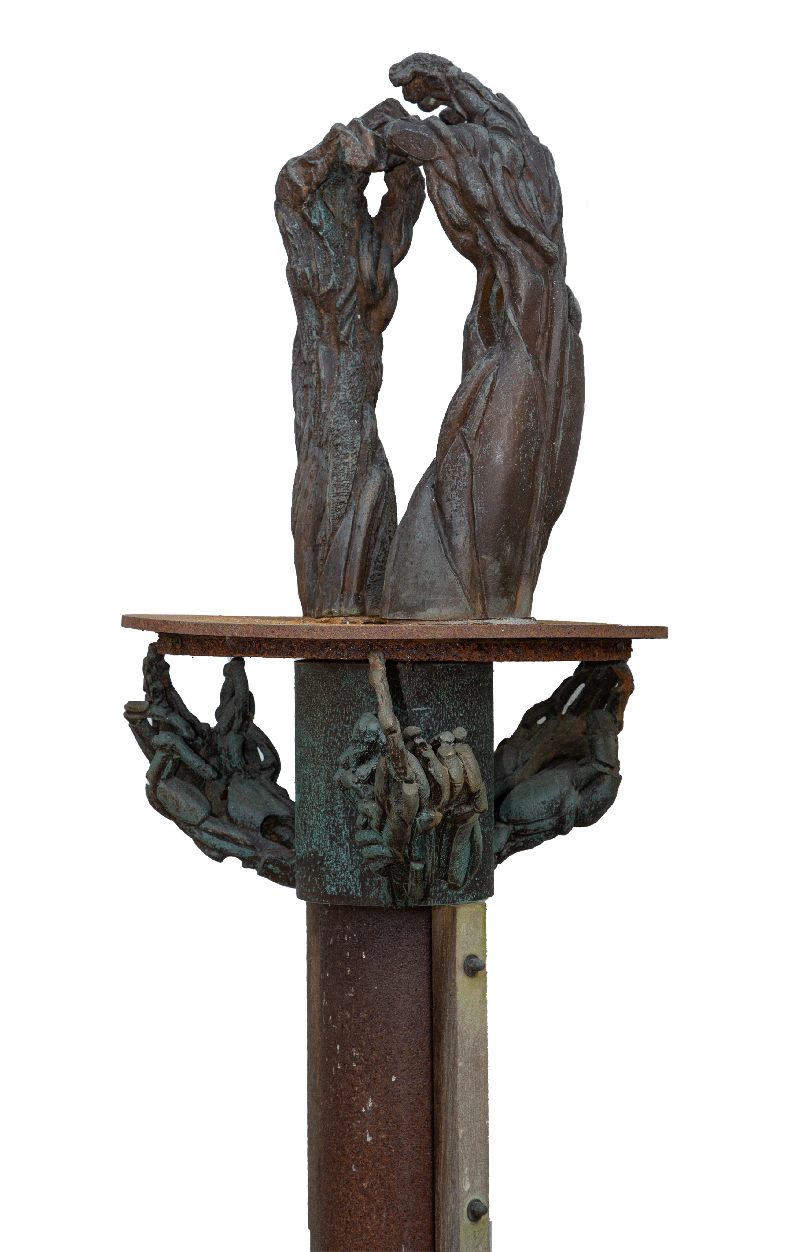 Anne Van Canneyt (1950), untitled garden sculpture, patinated bronze on a rust iron stand, H 200 cm - Bild 4 aus 5