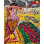 Etienne Elias (1936-2007), 'Strand aan zee', oil on canvas, 95 x 114 cm