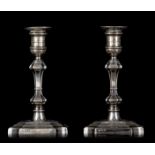 A pair of English silver candlesticks, ca 1205 g, H 19,5 cm