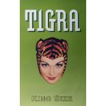 A framed vintage 'Tigra King Size poster', late 1980s, 58 x 94 cm