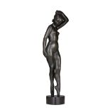 Jos De Decker (1912-2000), ballerina, patinated bronze, on a marble base, H 60,5 cm (+)