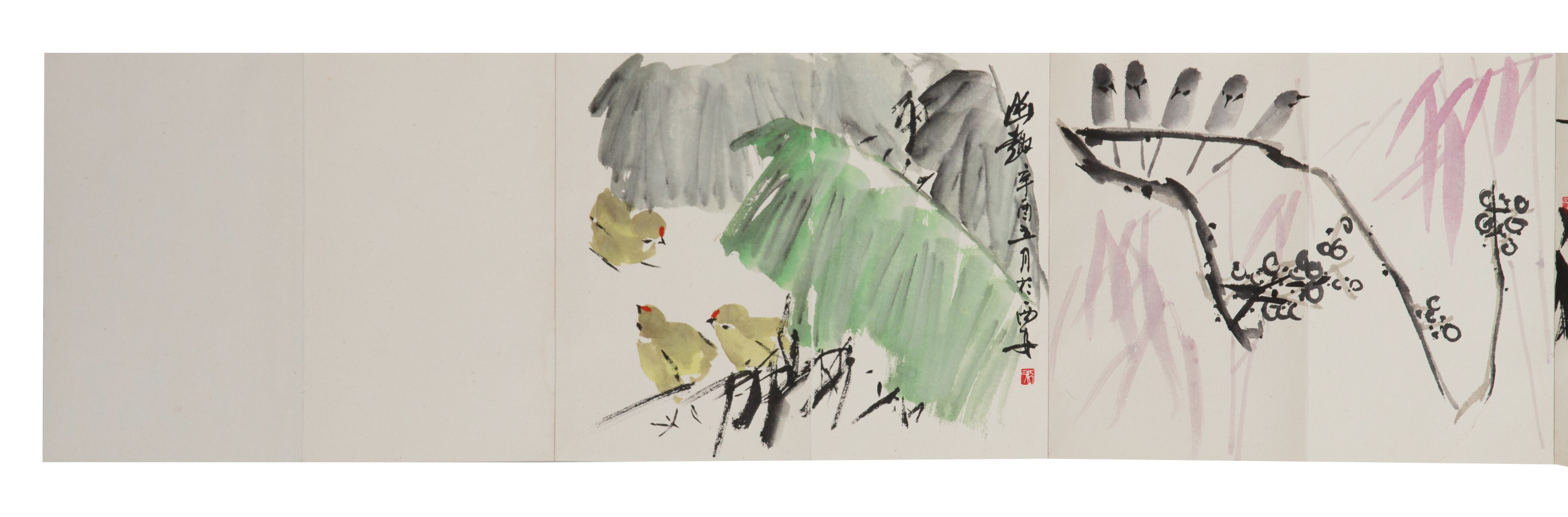 An album of Chinese ink and colour on paper, in the form of an accordion booklet, after various arti - Image 12 of 12