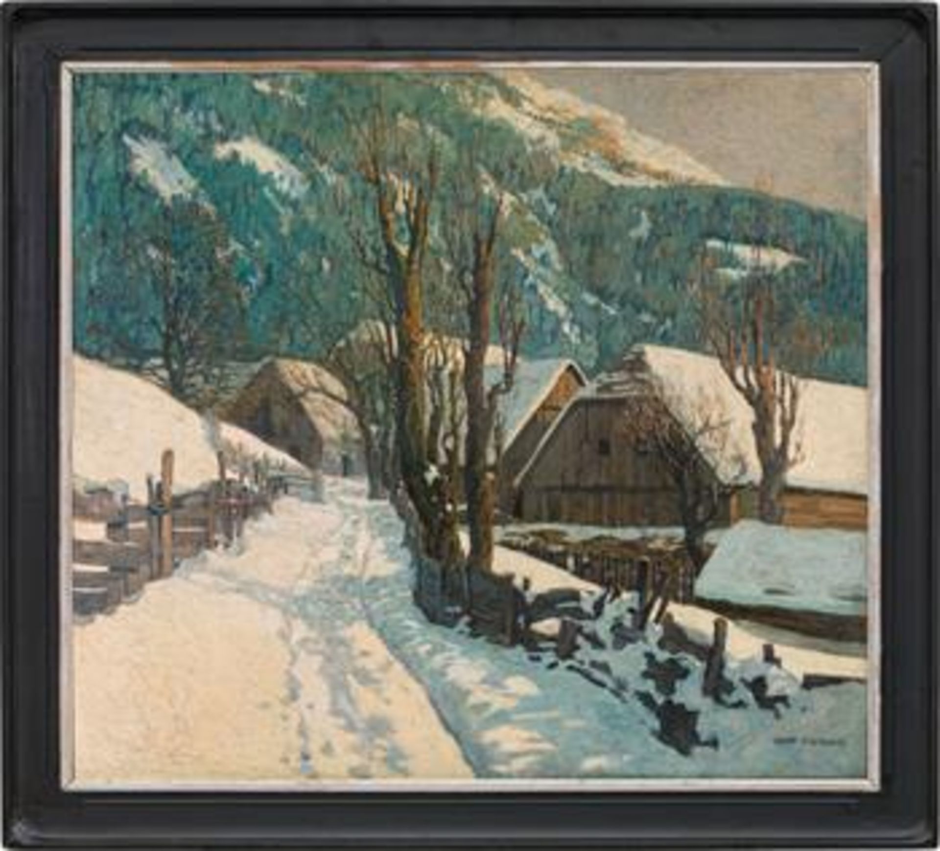 Josef Stoitzner: Winterliches Dorf im Pinzgau - Bild 2 aus 3