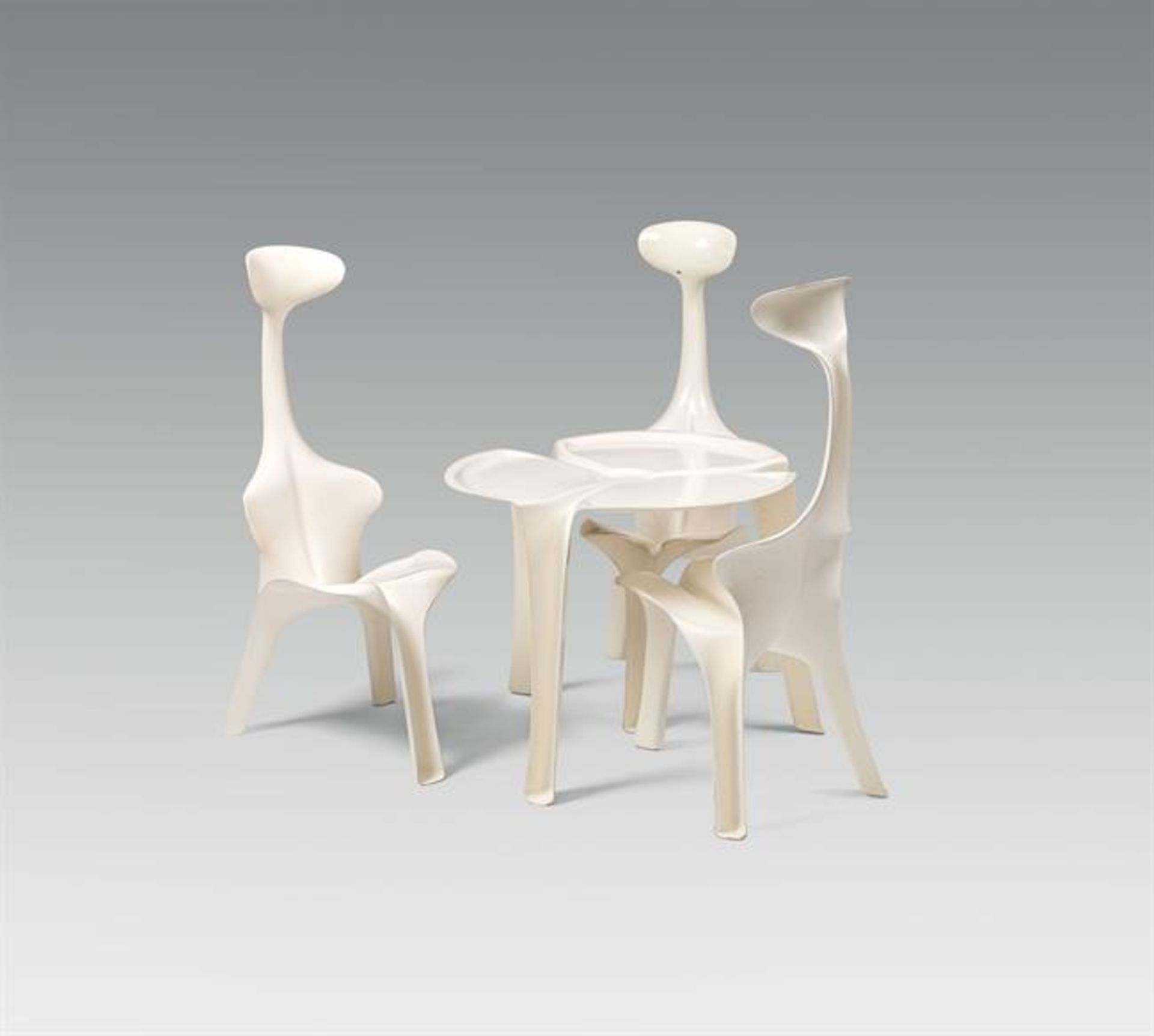 Günter Beltzig: Table and 3 chairs "Floris"