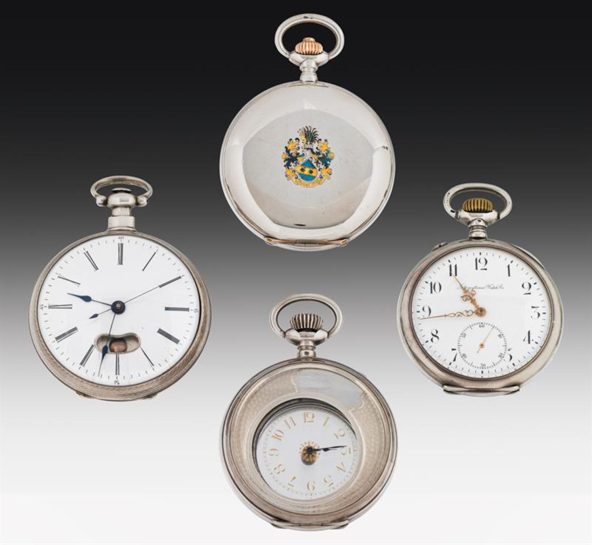 4 Silver pocket watches 