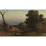 Ludwig Willroider: Abendlandschaft mit Ruine