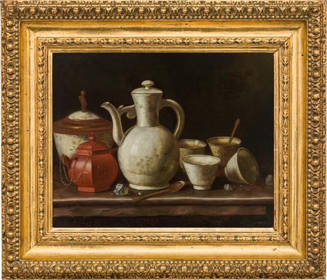 Pieter Gerritsz. van Roestraten: Still life with porcelain and rock candy - Image 2 of 2
