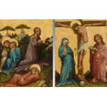 Steirisch-Kärntnerischer Meister: Kreuzigung und Christus auf dem Berg Tabor (2 Stück)