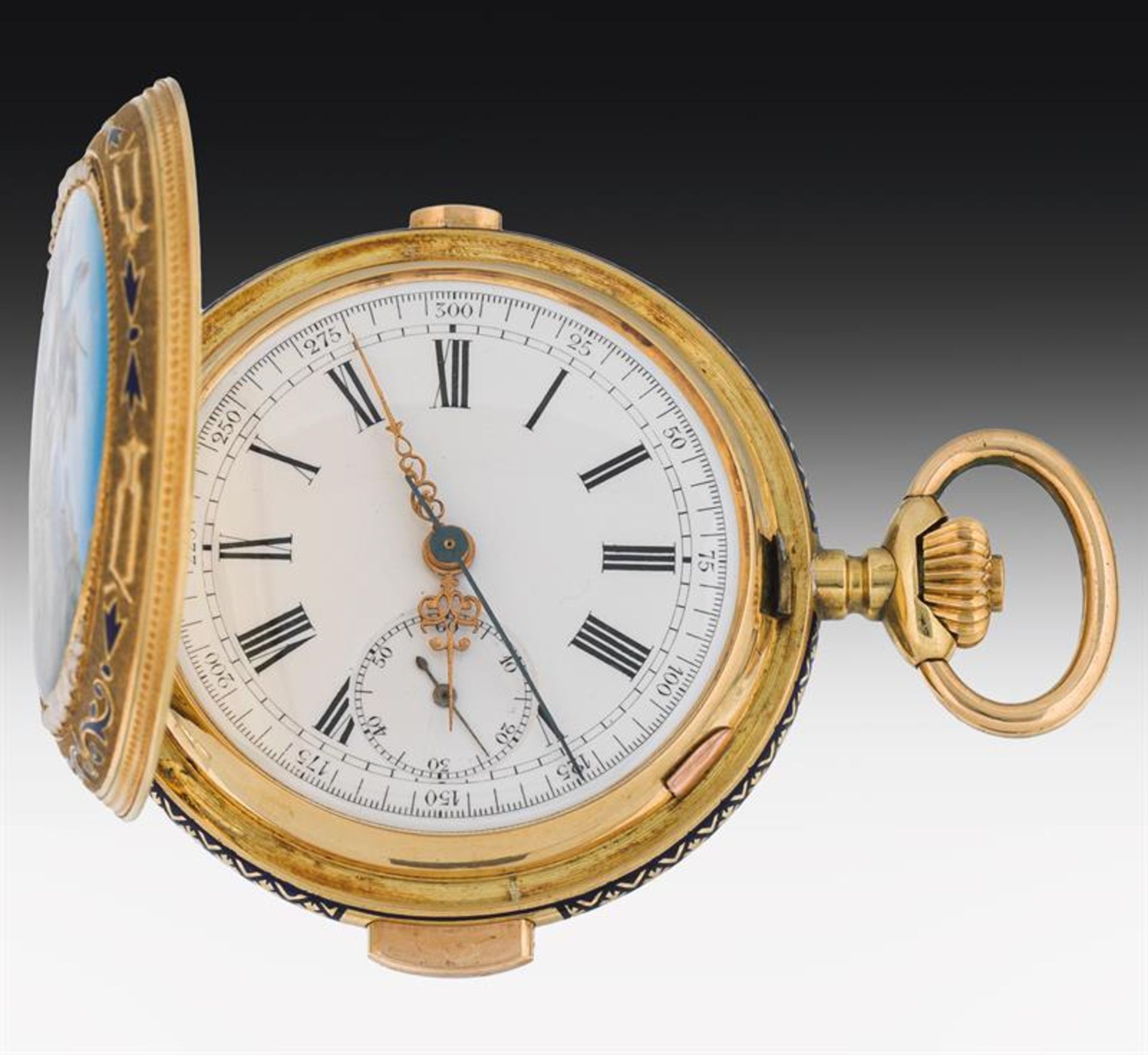 Golden pocket watch with minute repetition and chronograph - Image 4 of 4