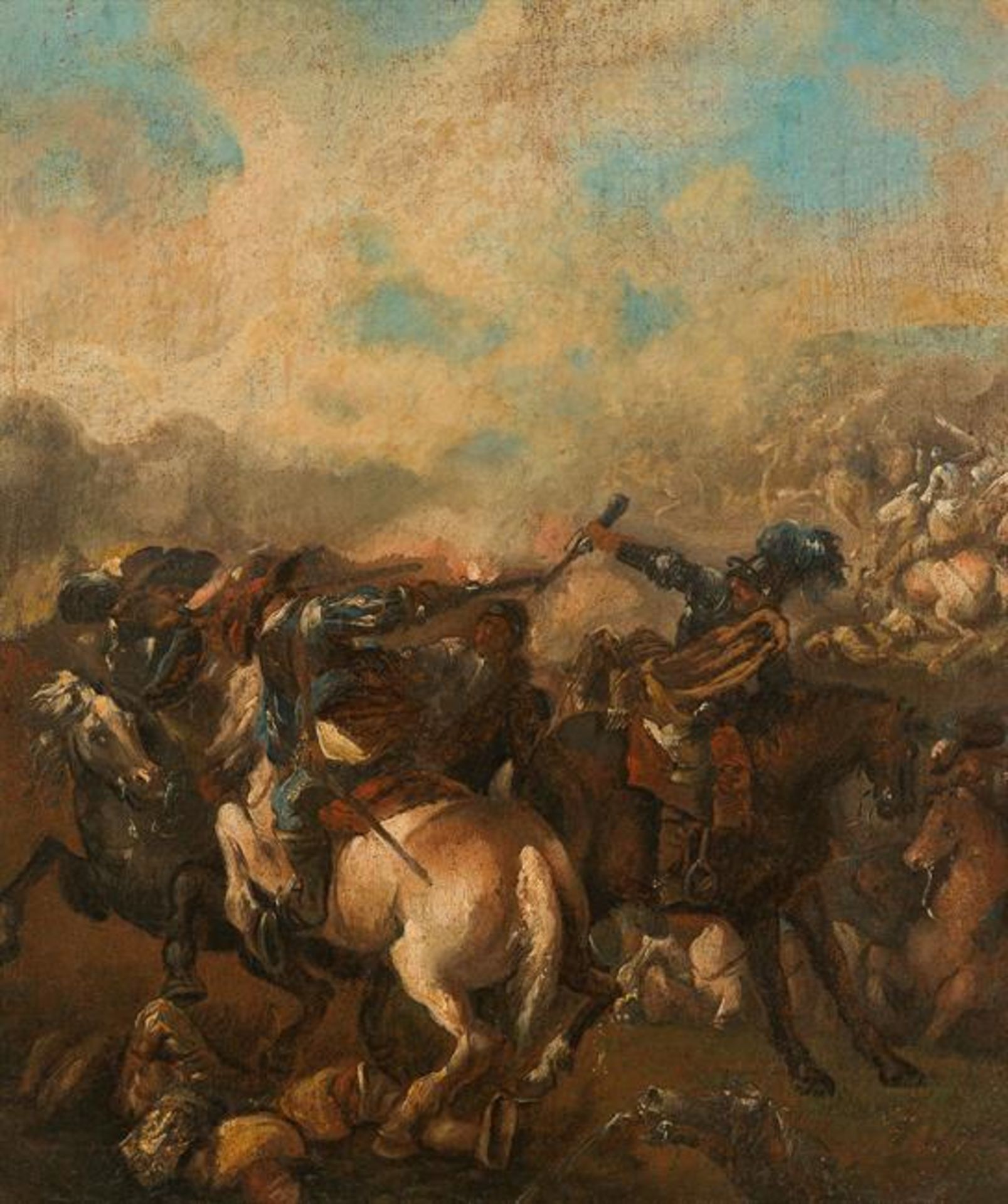 Attributed to Antonio Marini : Battle scenes (counterparts) - Image 3 of 5