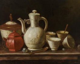 Pieter Gerritsz. van Roestraten: Still life with porcelain and rock candy