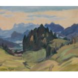 Hans Josef Weber-Tyrol: Blick auf Wilden Kaiser bei Weng