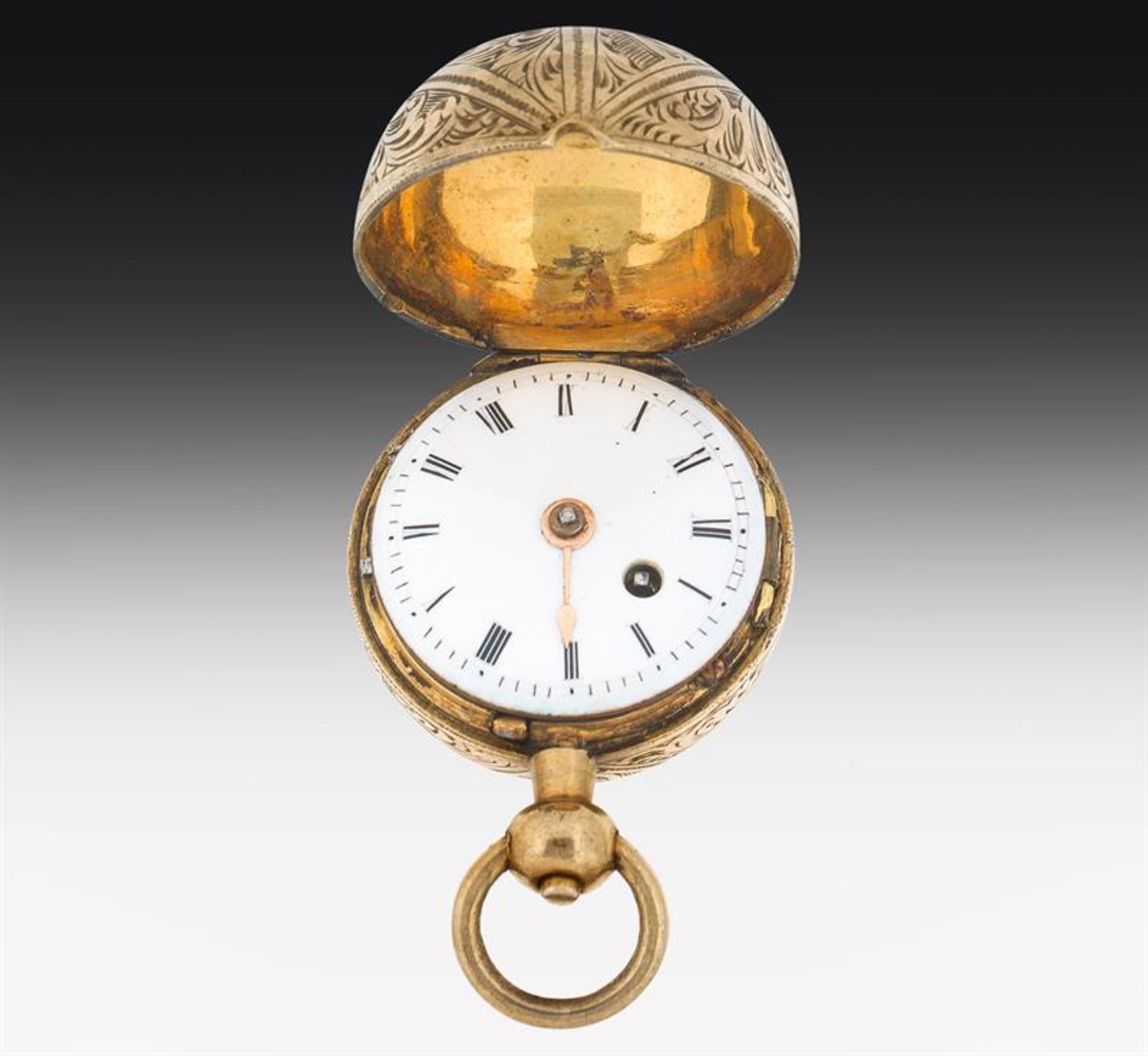 Miniature pendant watch with spindle movement