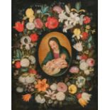 Jan Brueghel der Jüngere: Madonna mit Kind in einem Blumenkranz