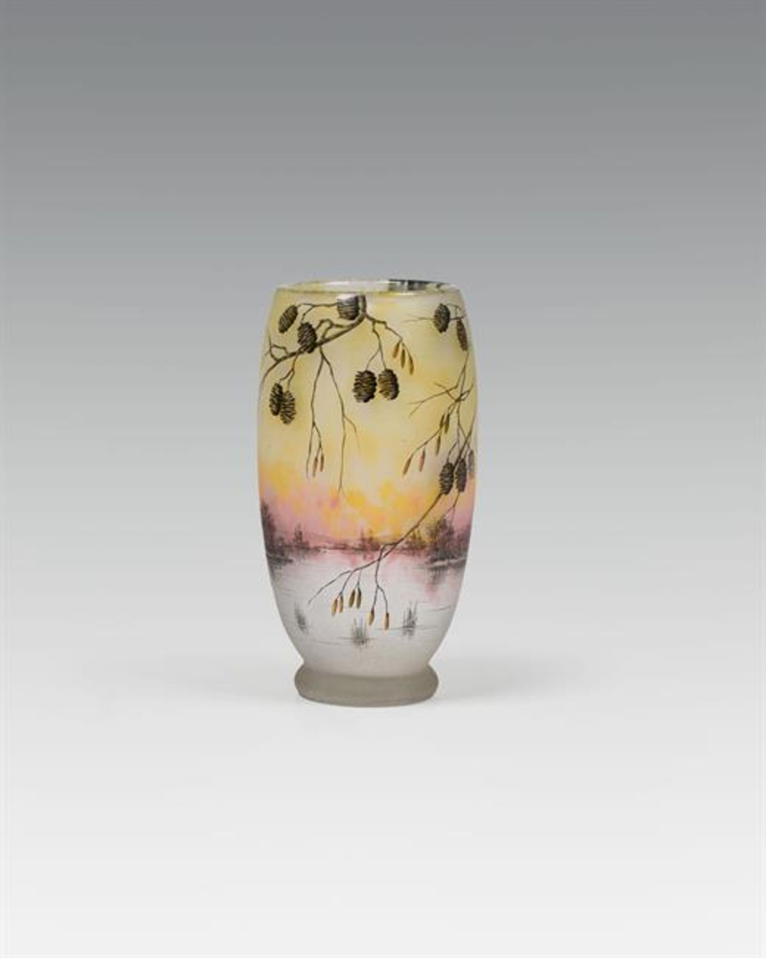 Daum Nancy: Vase "Paysage d'étang"