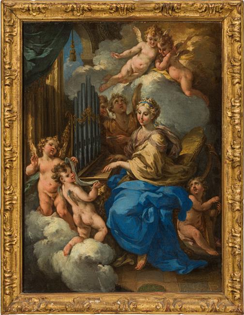 Michele Rocca : Saint Cecilia playing the organ - Image 2 of 2