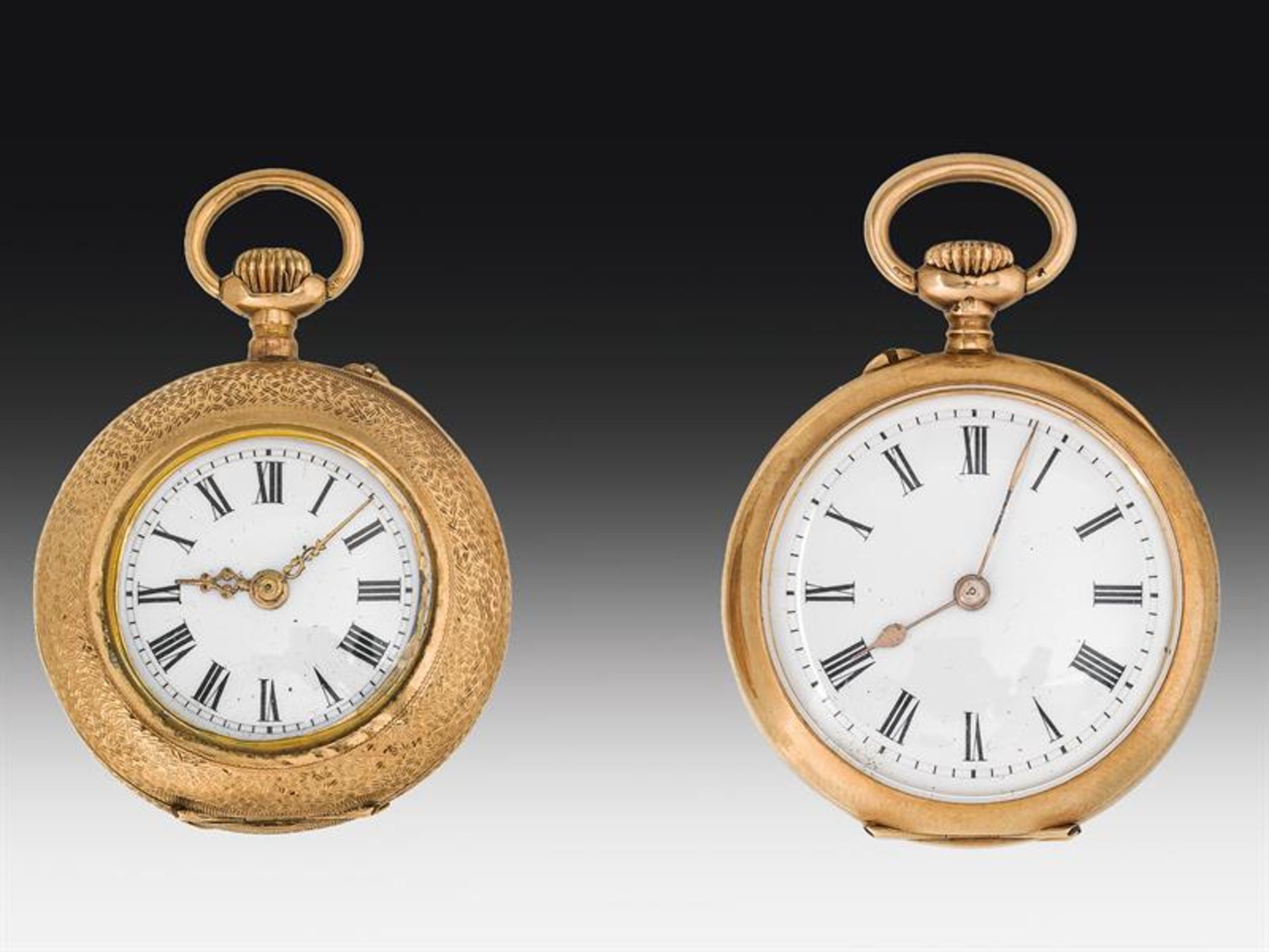 2 Golden ladies pocket watches