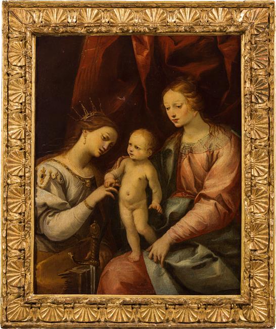 Lombard Master: The mystical marriage of Saint Catherine - Image 2 of 2