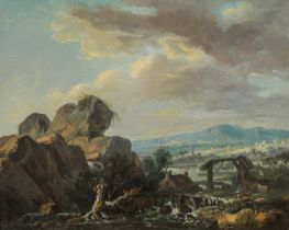 Attributed to Louis-Gabriel Moreau, called Moreau L'Aîné : Landscape in the South of France